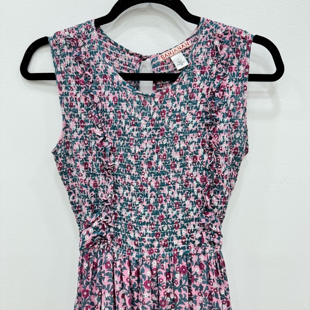 Tuckernuck Banjanan Smocked Tiered Ruffle Isha Wild Scattered Dress Block Print - Picture 5 of 11